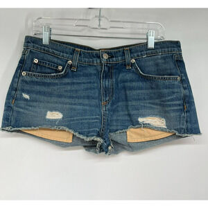 Women’s Distressed Denim Shorts - Blue